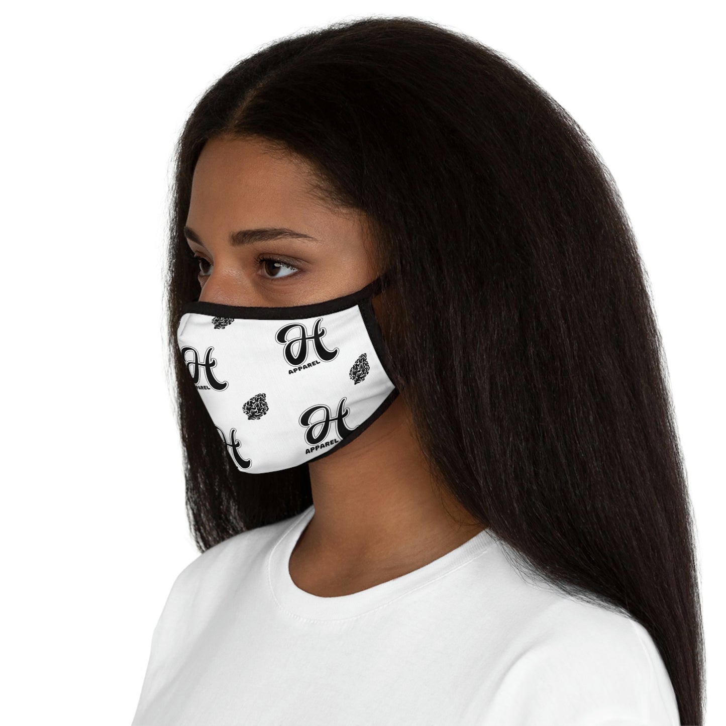 Fitted High Apparel White Face Mask